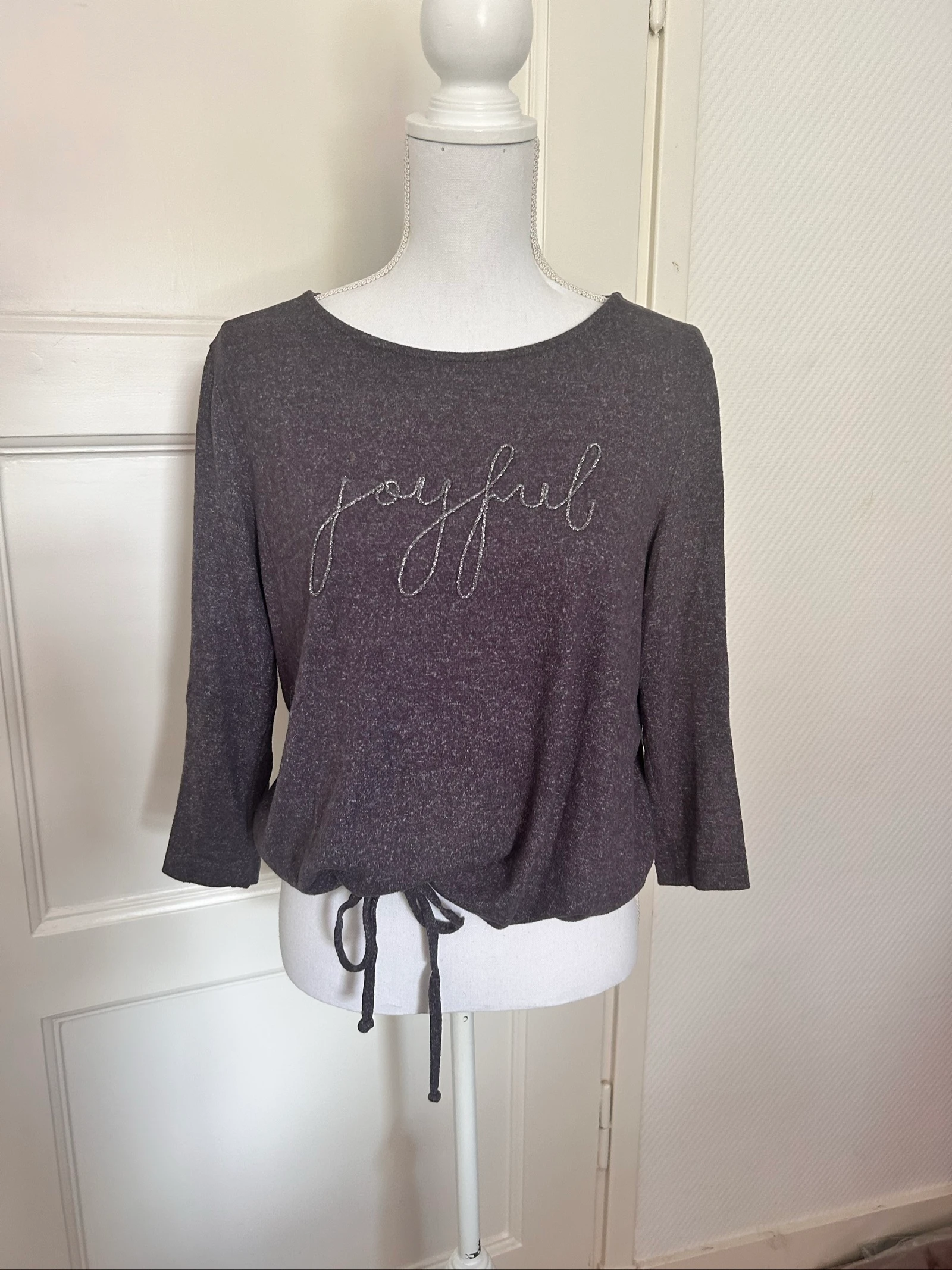Tom Tailor T-shirt Longsleeve Donkergrijs Melange joyful – Maat M
